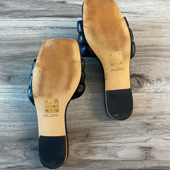 Aldo Goani Puffy Slide Square Toe Sandal Black Size 5 - Picture 8 of 13
